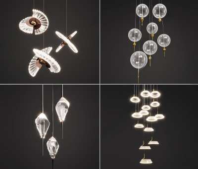 现代吊灯3D模型下载